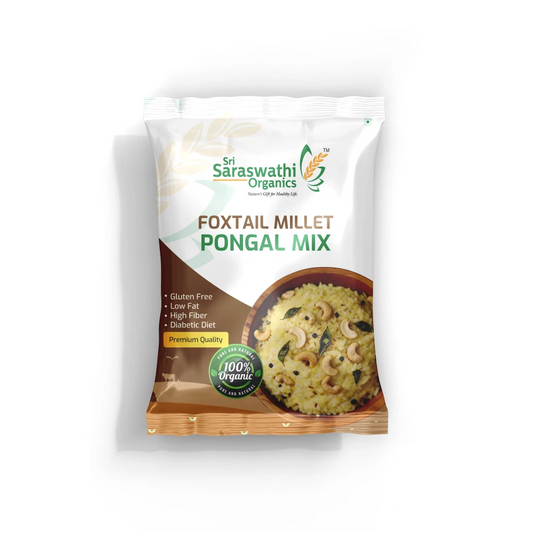 Foxtail millet pongal mix prepared from selected millets for easy traditional cooking - Sri Saraswathi Organics