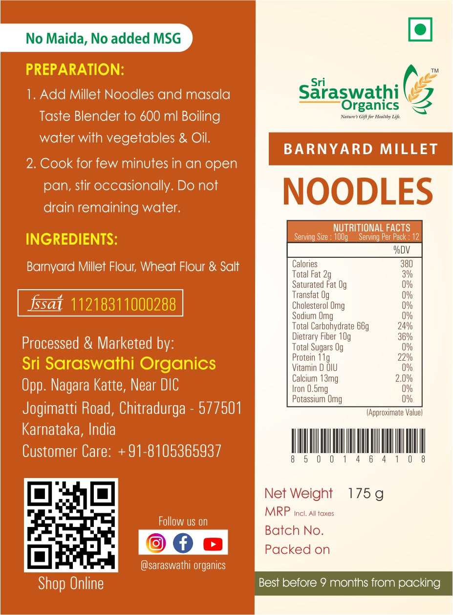 Barnyard Millet Noodles