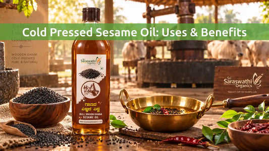sesame oil made from black sesame seeds using traditional bull-driven ghani extraction