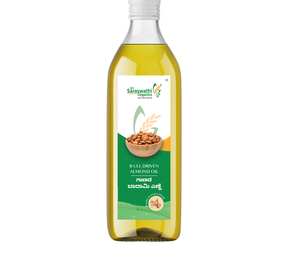 Bull driven almond oil from premium almonds for daily cooking -Sri Saraswathi Organics