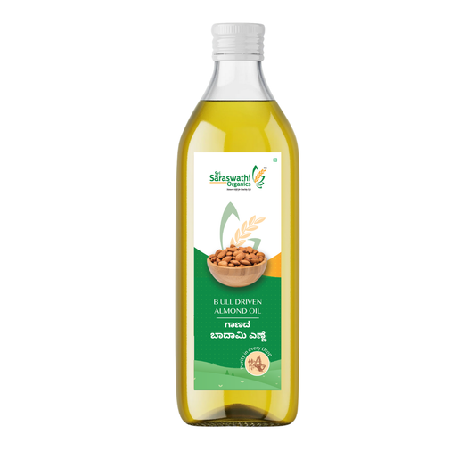 Bull driven almond oil from premium almonds for daily cooking -Sri Saraswathi Organics