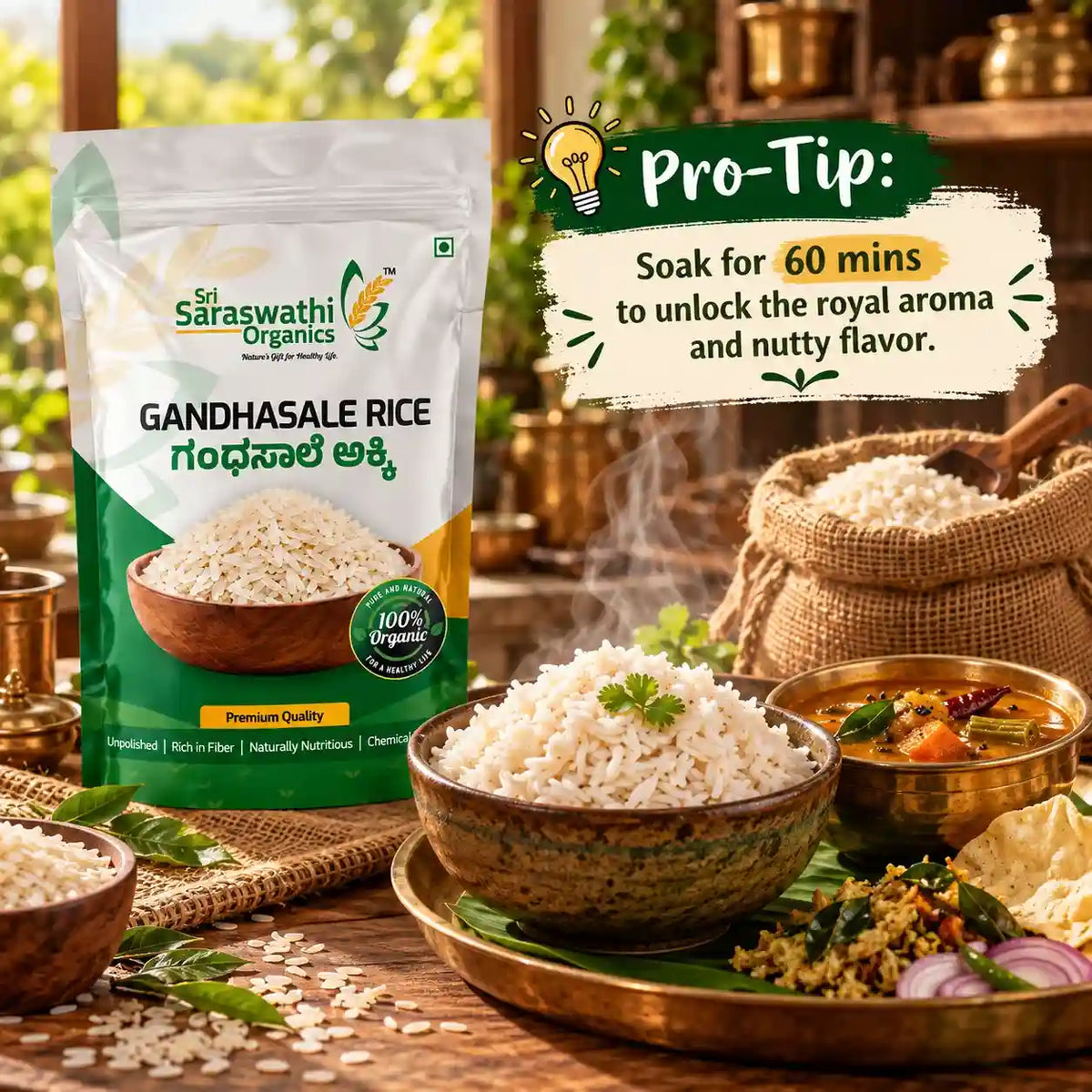 Organic Gandhasale Rice Pro Tip Image