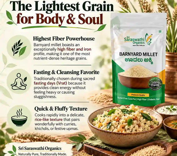 Sri saraswathi organics organic barnyard millet nutrition and facts
