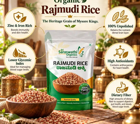 image explaining benefits of organic rajmudi rice