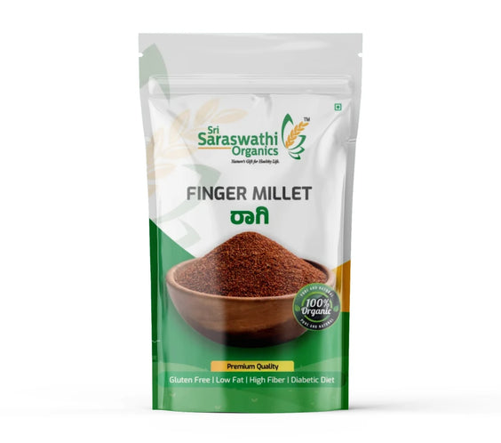 Organic finger millet from whole millets for daily nutrition - Sri Saraswathi Organics