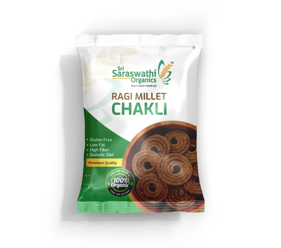 Ragi millet chakli made from finger millets for nutritious traditional snacks - Sri Saraswathi Organics