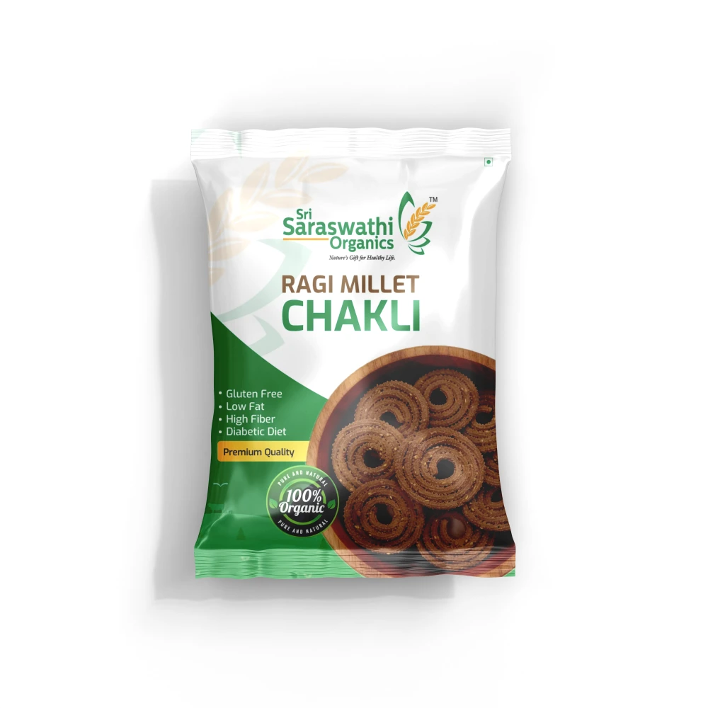 Ragi millet chakli made from finger millets for nutritious traditional snacks - Sri Saraswathi Organics