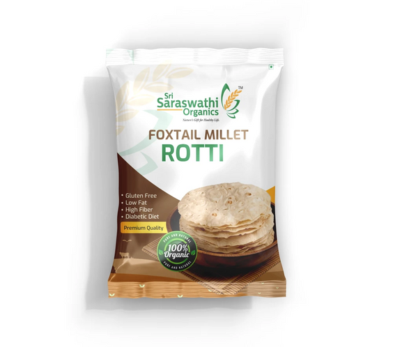 Organic foxtail millet rotti prepared from whole millets for everyday meals - Sri Saraswathi Organics