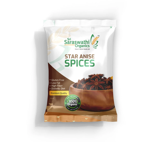 Star anise made from whole star anise for aromatic seasoning - Sri Saraswathi Organics