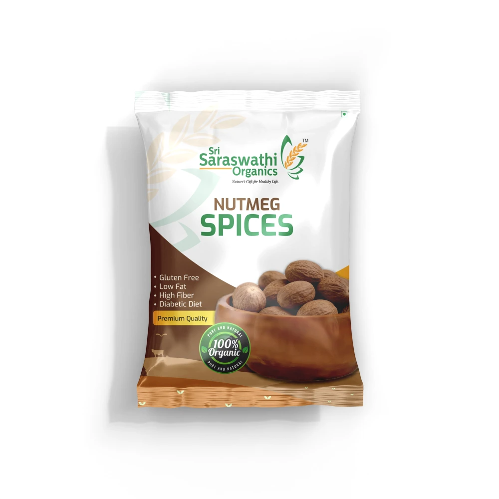 Organic nutmeg made from whole nutmeg seeds for rich flavour - Sri Saraswathi Organics