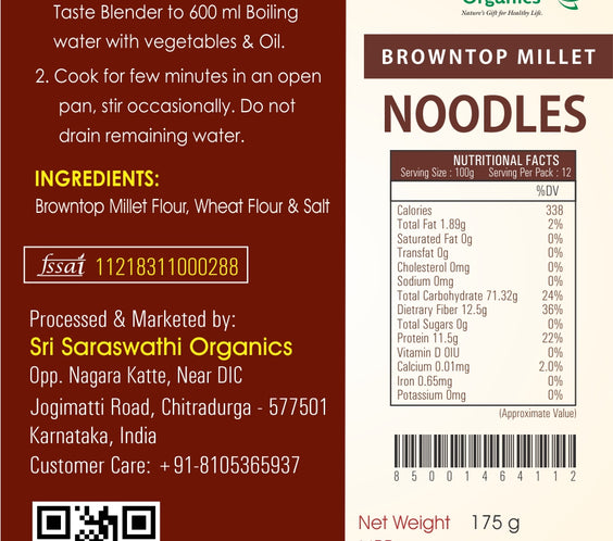 Browntop Millet Noodles