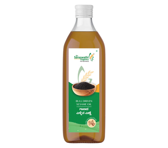 Bull driven mustard oil from unpolished mustard seeds for authentic flavour - Sri Saraswathi Organics