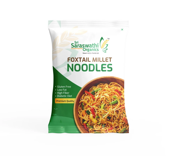 Foxtail millet noodles prepared from carefully processed millets for everyday use - Sri Saraswathi Organics