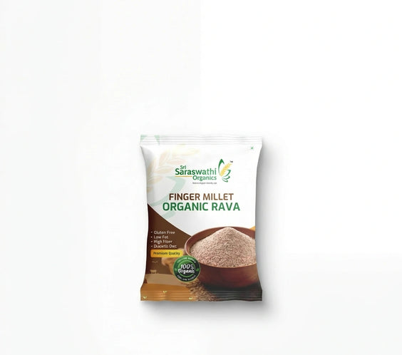 Ragi millet rava produced from finger millets for wholesome daily use - Sri Saraswathi Organics