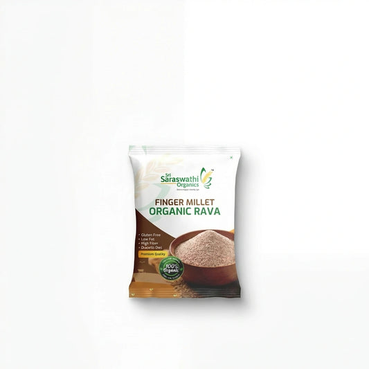 Ragi millet rava produced from finger millets for wholesome daily use - Sri Saraswathi Organics