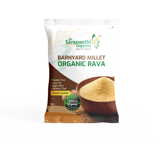 Barnyard millet rava derived from traditional millets for regular meal preparation - Sri Saraswathi Organics