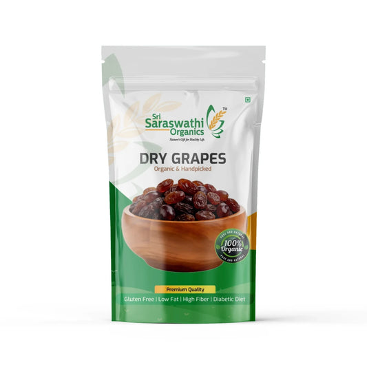 Organic dried grapes made from naturally dried grapes for daily consumption - Sri Saraswathi Organics