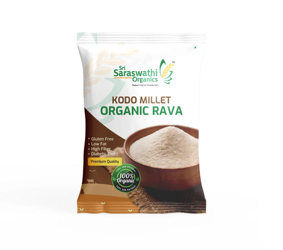 Kodo millet rava made from quality millets for nutritious everyday meals - Sri Saraswathi Organics