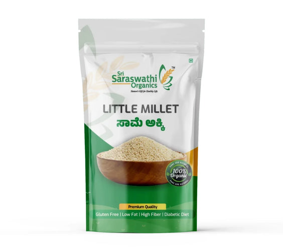 Organic little millet from naturally grown grains for balanced nutrition - Sri Saraswathi Organics