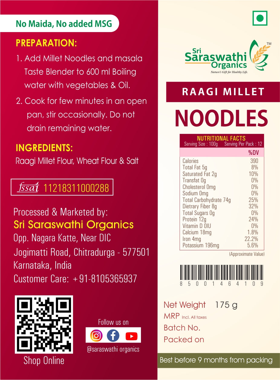 Raagi Millet Noodles