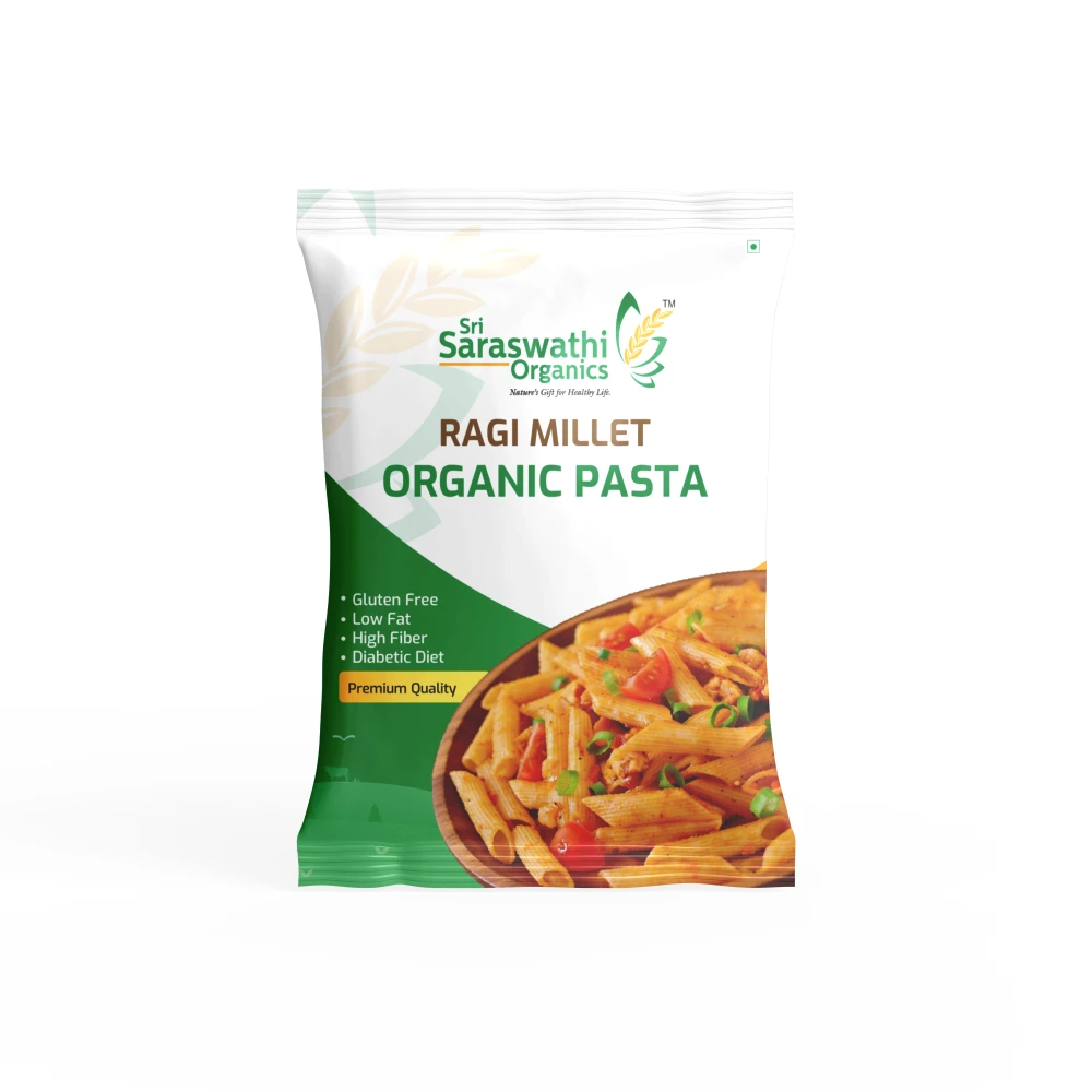 Ragi millet pasta prepared from finger millets for nutritious daily dishes - Sri Saraswathi Organics