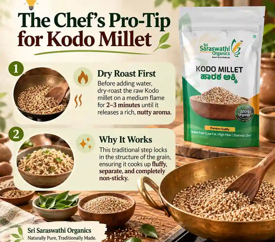 protip for cooking organic & unpolished kodo millet