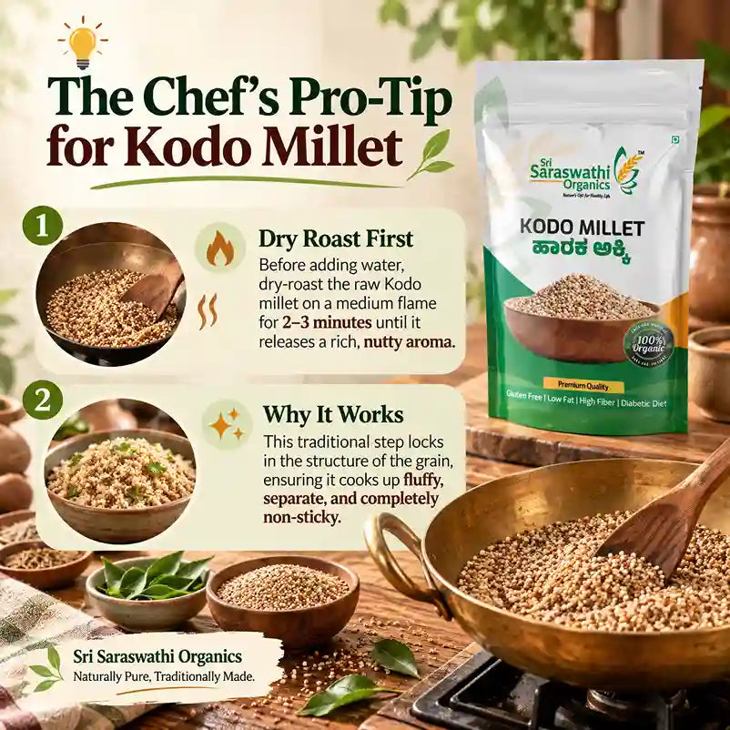 protip for cooking organic & unpolished kodo millet